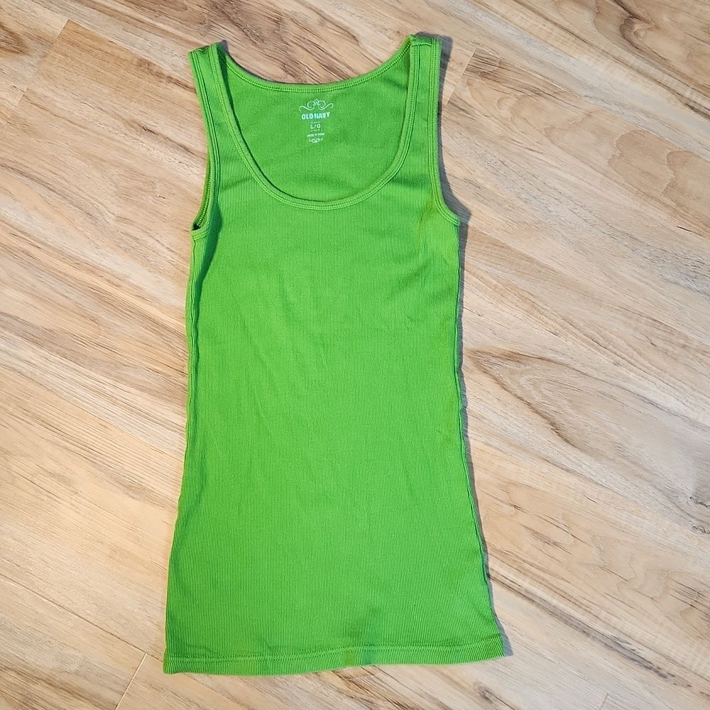 💜Old Navy Green Ribbed Tanktop Large